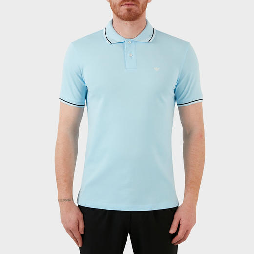 EMPORIO ARMANI 阿玛尼 男士棉质徽标印花短袖 POLO衫 蓝色 8N1FB3 1JPTZ 0781 商品图0