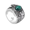 【包税】GUCCI/古驰 22春夏新款 绿色花纹孔雀石虎头刻花纯银花园戒指461991083494401 商品缩略图1