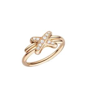 【包税】Chaumet/尚美  经典JEUX DE LIENS系列 18k金玫瑰金欢·缘钻石戒指081239