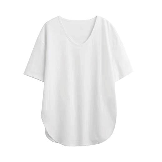 白色瑜伽上衣女运动罩衫宽松显瘦跑步运动T恤上衣夏季健身服短袖 商品图4