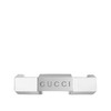 【包税】GUCCI/古驰 2021春夏新款 Link to Love系列 18k金白金Gucci铭文条纹宽形戒指662103J85029000 商品缩略图0