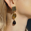 订购10周到｜Loulou de la Falaise-Pavé Pebble-橄榄绿 耳夹（无需耳洞）［法国设计师］ 商品缩略图1