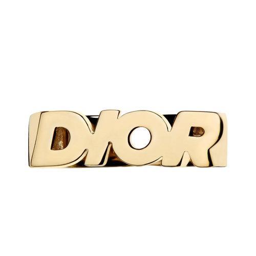 【包税】Dior/迪奥 22春夏新款 男士金色饰面银制粗体徽标镂空戒指 R1135HOMST_D300 商品图1