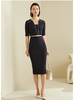 J20384079 颈袖添香品牌装OL气质职场装修身包臀连衣裙 商品缩略图4