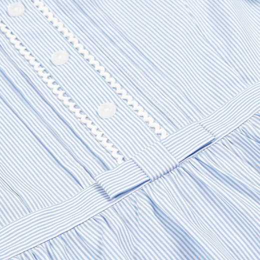 mettekids儿童裙子2022夏季新款女孩洋气时髦白色条纹女童连衣裙 商品图6