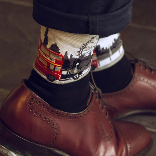CORGI柯基英国进口男士袜英国街景印花潮袜秋冬季中筒袜 商品图2
