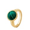 【包税】Van Cleef & Arpels/梵克雅宝 经典Perlée couleurs系列 18K金黄金镶嵌圆形孔雀石戒指指环VCARP4DP00 商品缩略图0