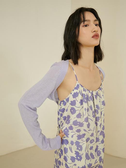 【周四精选福利】HeyDress针织开衫女时髦叠穿披肩袖一片式坎肩短款长袖防晒衫 商品图0