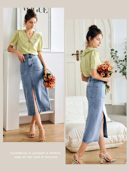 OLrain法式高级穿搭蕾丝雪纺衫女夏季2022年新款宽松时尚压褶衬衣 商品图3