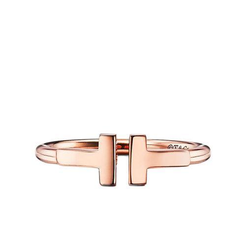 【包税】Tiffany & Co./蒂芙尼 经典Tiffany T系列 18K金玫瑰金T形图案Wire戒指指环GRP07781 商品图0