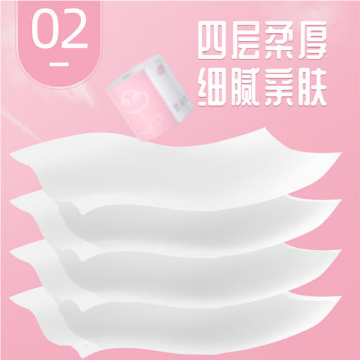【植护品牌】植护有芯卷纸24卷整箱 宝宝卫生纸 餐桌擦手纸家用4层 商品图2
