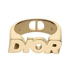 【包税】Dior/迪奥 22春夏新款 男士金色饰面银制粗体徽标镂空戒指 R1135HOMST_D300