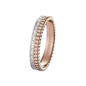 【包税】BOUCHERON/宝诗龙 alliance quatre radiant系列 18k金黄金玫瑰金33颗圆形钻石戒指 JAL00248