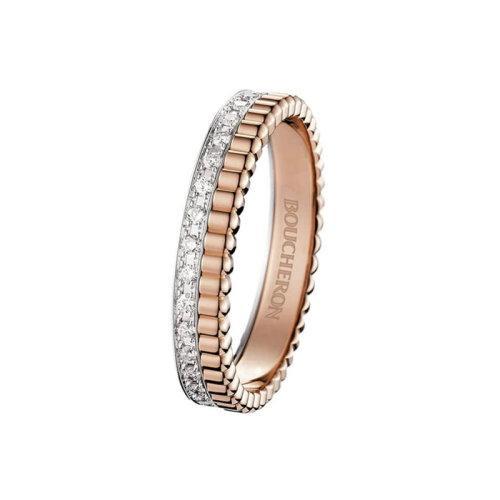 【包税】BOUCHERON/宝诗龙 alliance quatre radiant系列 18k金黄金玫瑰金33颗圆形钻石戒指 JAL00248 商品图0