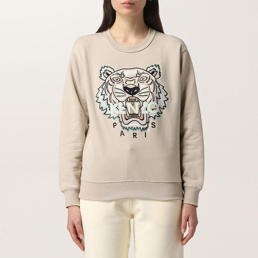 【一】KENZO 高田贤三 女士棉质经典大虎头长袖卫衣 浅灰色 FC52 SW824 4XL 08 商品图0