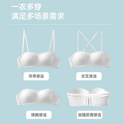 【一衣多穿，满足多重需求】舒氧夏季无肩带隐形文胸U300S 柔软舒适透气 拒绝闷热 服帖防滑 不跑杯不空杯 隐形无钢圈内衣抹胸 商品图4