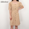 oldcolour夏季时尚方领工装风收腰显瘦连衣裙N24101270 商品缩略图1