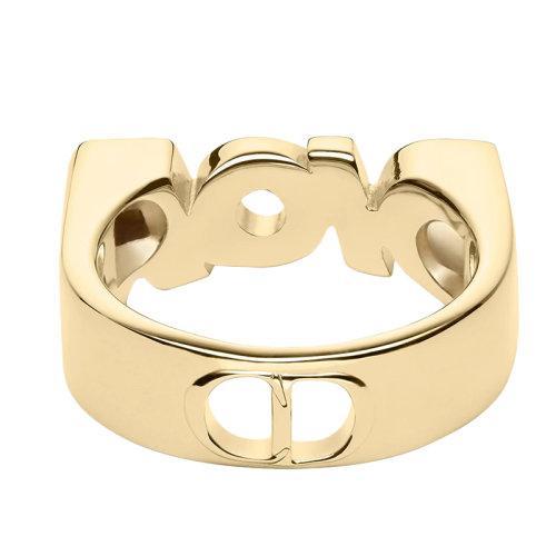 【包税】Dior/迪奥 22春夏新款 男士金色饰面银制粗体徽标镂空戒指 R1135HOMST_D300 商品图2
