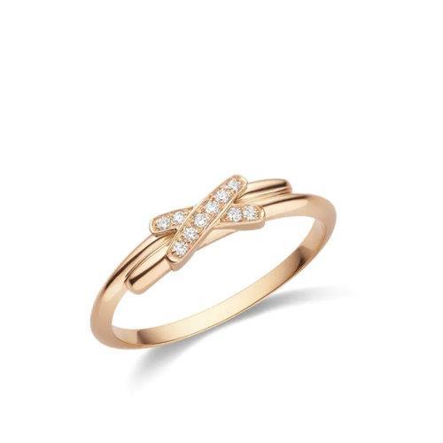 【包税】Chaumet/尚美 经典JEUX DE LIENS系列 18k金玫瑰金缘系一生钻石戒指 082218 商品图0