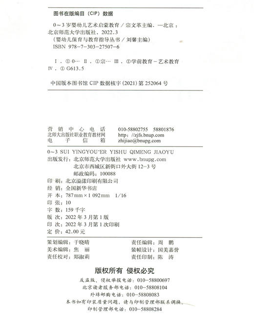 0-3岁婴幼儿艺术启蒙教育 9787303275076 婴幼儿保育与教育指导丛书   北京师范大学出版社 商品图3