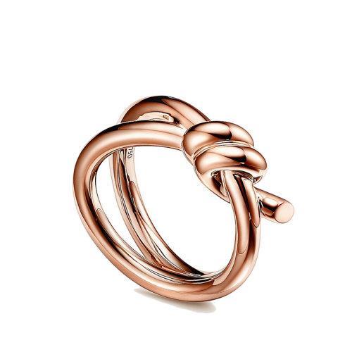 【包税】Tiffany & Co./蒂芙尼 22春夏新款 Knot系列 18K金 玫瑰金色 双行绳结戒指GRP11997 商品图2