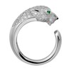 【包税】CARTIER/卡地亚 Panthère 系列 18K金白金钻石祖母绿玛瑙戒指 镶嵌137颗明亮切割钻石N4224900 商品缩略图0