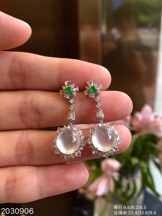 2030906，玻璃蛋面耳坠，具体价格微信咨询 商品图3