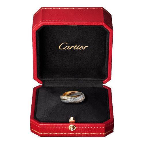 【包税】CARTIER/卡地亚 TRINITY系列 小号镶嵌钻石18K金白金黄金玫瑰金 三色三环戒指N4227600 商品图2