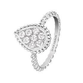 【包税】BOUCHERON/宝诗龙 serpent bohème系列 18k金白金8颗圆形钻石S型戒指 JRG02148