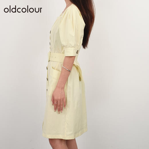 oldcolour夏季时尚方领工装风收腰显瘦连衣裙N24101270 商品图2