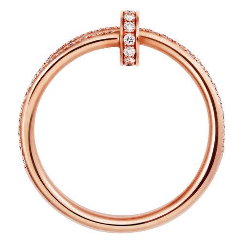 【包税】CARTIER/卡地亚 经典Juste un Clou系列 18K金玫瑰金镶钻多圈钉子戒指B4210900 商品图2