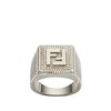 【包税】FENDI/芬迪 2021秋冬新款 FF GUILLOCH?E系列 钯色金属FF图案扭索饰纹雕刻戒指7AJ535B08F1987 商品缩略图0