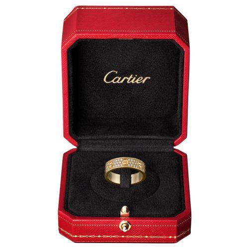 【包税】CARTIER/卡地亚 经典款LOVE 18K金黄金钻石满钻戒指 镶嵌88颗钻石 B4083300 商品图3