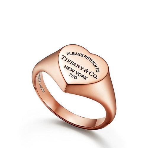 【包税】Tiffany & Co./蒂芙尼 21新款Return to Tiffany系列 18K金玫瑰金心形图章戒指指环GRP11792 商品图1