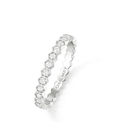 【包税】Chaumet/尚美 经典BEE MY LOVE系列 18k金白金爱?巢满钻戒指 081891 商品图0