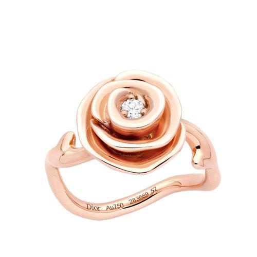 【包税】DIOR/迪奥 22春夏新款ROSE COUTURE系列 大号18k金玫瑰金镶嵌钻石戒指JRCO95006_0000 商品图0