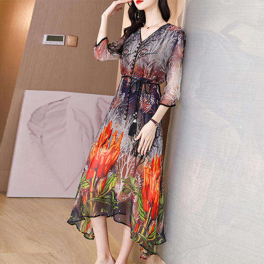 AHM  syd3001时尚法式V领气质裙贵夫人 商品图0