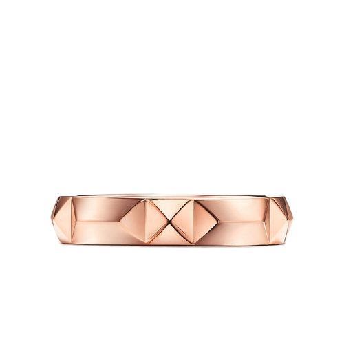 【包税】Tiffany & Co./蒂芙尼 21新款True系列 18K金玫瑰金斜边设计4mm宽简约戒指婚戒GRP11961 商品图0