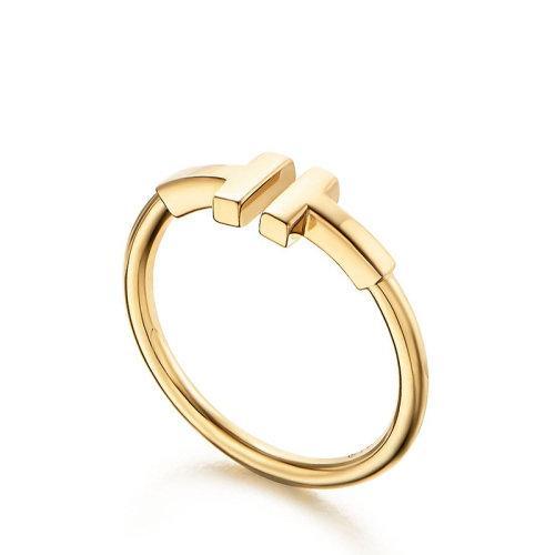 【包税】Tiffany & Co./蒂芙尼 经典Tiffany T系列 18K金黄金T形图案Wire戒指指环GRP07780 商品图1