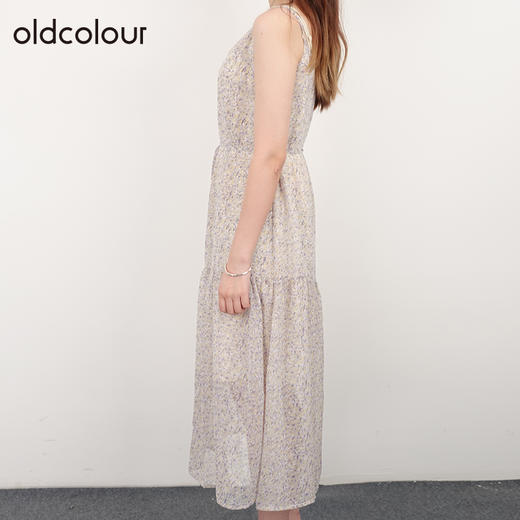 oldcolour21夏高腰显瘦连衣裙别致时尚清新碎花长裙N24104458 商品图1