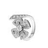 【包税】BVLGARI/宝格丽 经典FIOREVER系列 18K金白金镶嵌圆形主钻密钉钻石四叶草戒指指环356914 商品缩略图0