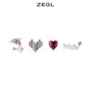 ZEGL设计师环岛日记系列925纯银养耳洞耳钉女爱心耳环夏季耳饰品 商品缩略图0