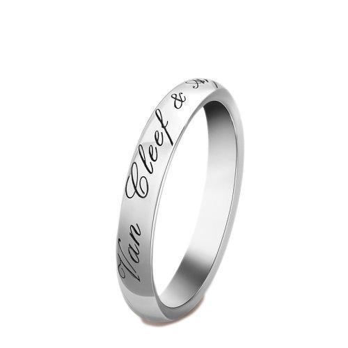 【包税】Van Cleef & Arpels/梵克雅宝 经典Alliance Tendrement系列 铂金Signature戒指婚素环简约戒指环VCARO9Y500 商品图0