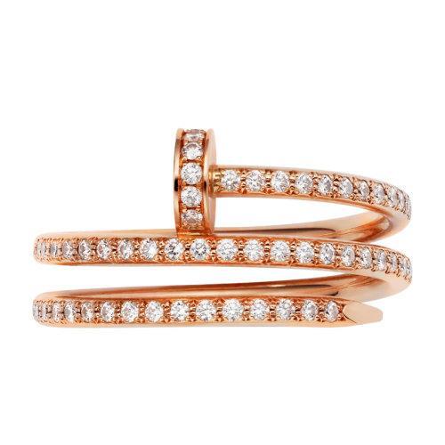 【包税】CARTIER/卡地亚 经典Juste un Clou系列 18K金玫瑰金镶钻多圈钉子戒指B4210900 商品图1