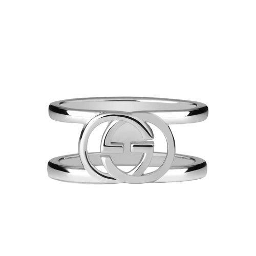 【包税】GUCCI/古驰 22春夏新款 纯银互扣式双G双指环链接开口宽版戒指295716J84008106 商品图1