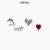 ZEGL设计师环岛日记系列925纯银养耳洞耳钉女爱心耳环夏季耳饰品 商品缩略图1
