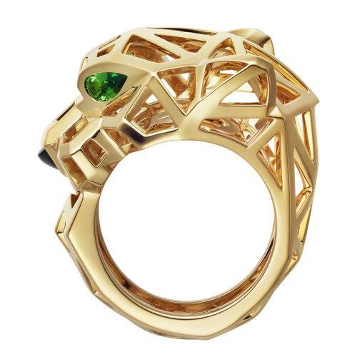 【包税】CARTIER/卡地亚 Panthère 系列 18K金黄金玛瑙沙弗莱石石榴石戒指 镶嵌2个沙弗来石榴石N4767900 商品图1