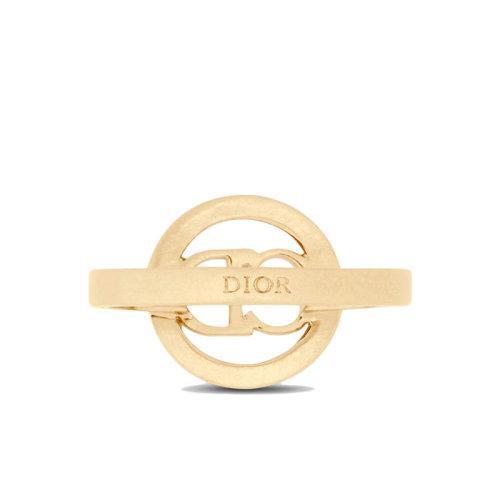 【包税】DIOR/迪奥 22新款CLAIR D LUNE系列 女士金色饰面金属“CD”标志银色调仿水晶装饰戒指R1237CDLCY_D03S 商品图3