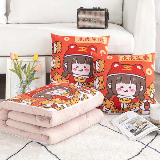 抱枕被子两用新款二合一客厅汽车载床头靠背垫子腰枕 商品图4