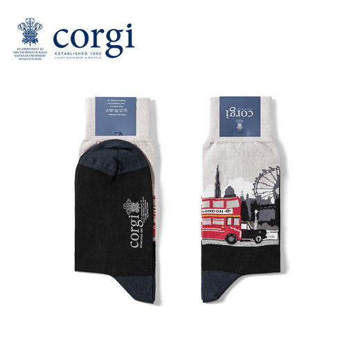CORGI柯基英国进口男士袜英国街景印花潮袜秋冬季中筒袜 商品图1